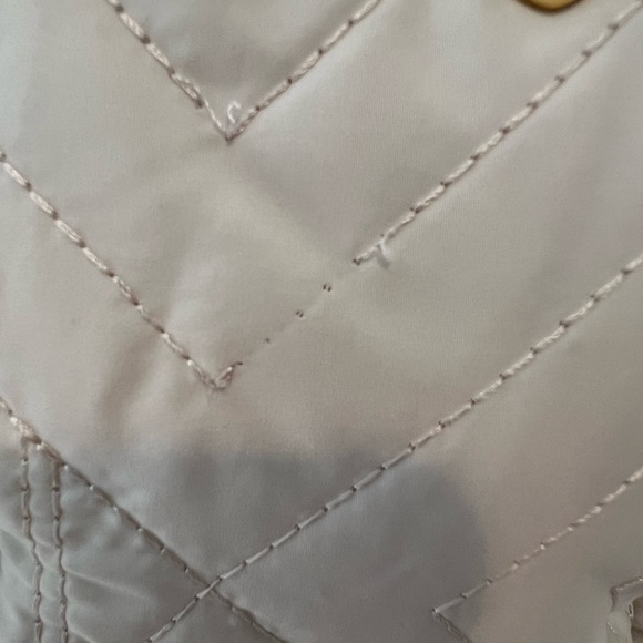 Baby Phat Cream Quilted Jacket w/Gold Accents & yellow lining, size M, see pics - Picture 7 of 12